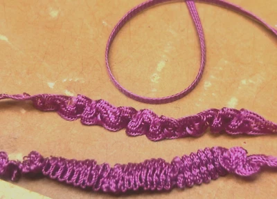 embroidery mini rayon 1/16" thread ruche trim ric rac 10yds Japan mulberry - Image 1 of 4