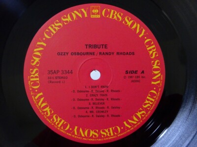 Ozzy Osbourne Randy Rhoads Tribute CBS/Sony 35AP 3344~5 Japan
