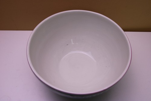 Vintage RB Bernarda Portugal 9 " x 5 " Large Footed Bowl Floral Pink Rim - Picture 4 of 14