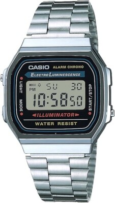 CASIO Collection STANDARD A-168WA-1A2WJR Digital Watch Stainless Steel Band