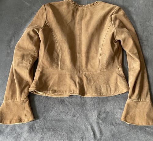 INC Tan Brown Suede Jacket Genuine Leather International Concepts P Petite - Picture 8 of 8