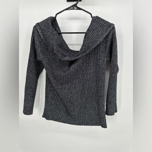 INC international Concepts | NWT Women’s XL Gray Glitter Off The Shoulder Top - Imagen 3 de 4