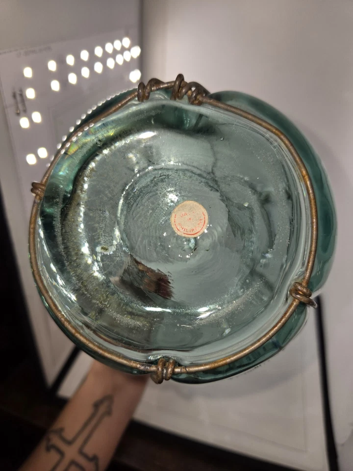 Glass Vase with Heart Wire Design Decorative Flower Vase Home Decor 10" - Image 4 of 4