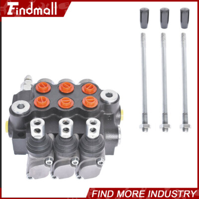 Findmall 3 Spool Hydraulic Directional Control Valve Double Acting 11GPM