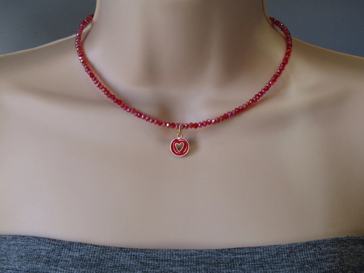 Red clearance sparkly choker