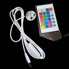 USB RGB LED Light Board – 2 Meter Cable + Remote Control 1 LED | RS3D