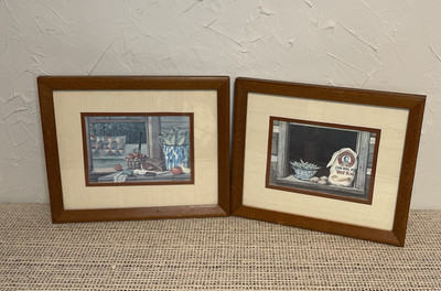 Vintage Signed William B Vincent Homestead Prints Framed And Matted