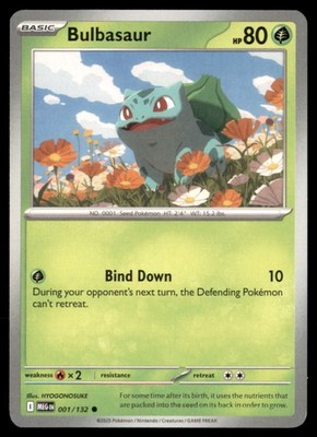 Pokemon Bulbasaur 001/132 Mega Evolution 3 Card Lot Non Holo