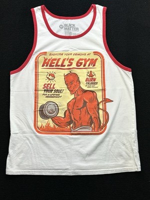 Hells Gym Exercise Your Demons Tank Medium Retro Graphic