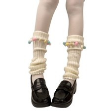 Women Knitted Leg Warmers Student Girls Harajuku Leg Warmers Middle Tube Socks