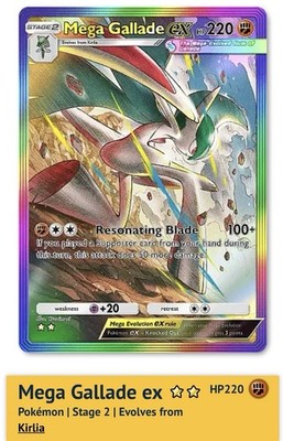 Pokemon TCG Pocket - Mega Gallade Ex - Rainbow 2 Karte - Englisch - Schnelle Lieferung
