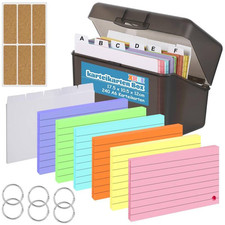 Organiser Set: 240 Coloured Flashcards & Durable Index Card Box