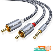 Cavo RCA Jack 3,5mm a 2 RCA Maschio Audio Stereo in Nylon Compatible con