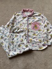 VTG Winnie The Pooh And Piglet Pajamas PJ Set Large Pink Women