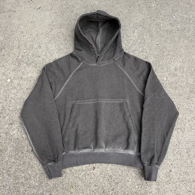 K-Two Studios Overdyed Charcoal Grey Raglan Hoodie Size Medium Men NEW