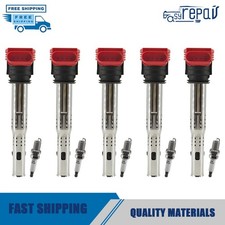 5pcs Ignition Coil and Spark Plug For  Volks...