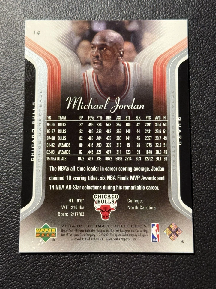 2004 UD Ultimate Collection MICHAEL JORDAN #14 /750 Chicago Bulls - Image 2 of 2