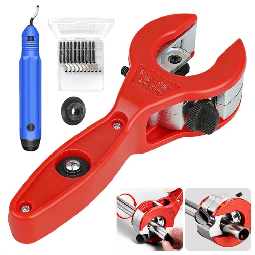 Ratcheting Tubing Cutter 5/16"�C1-1/8" Copper PVC Pipe Cutter+Deburring Tool Kit