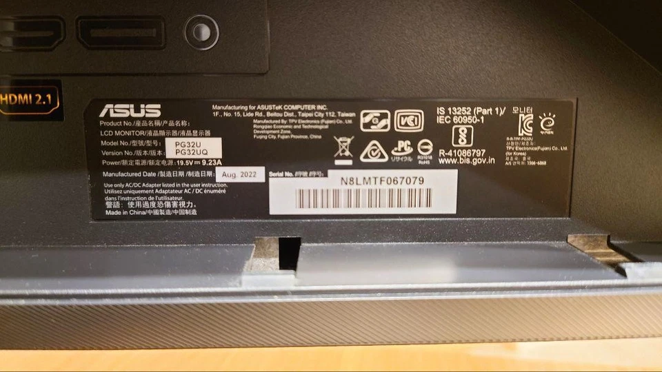 ASUS ROG Swift PG32UQ 32in 4K 144Hz Quantum Dot Gaming Monitor Used Tested - Image 4 of 4