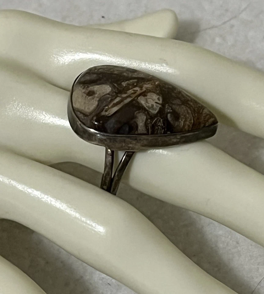 Brecciated Mookaite Ring .925 Sterling Silver Gemstone Handmade Size 9 - Image 2 of 4