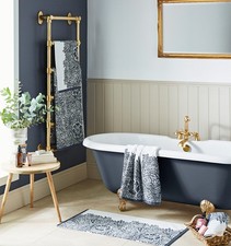 Image of William Morris At Home Marigold 100% Cotton Bathroom Towels In Prussian Blue