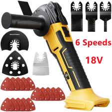 Cordless Multi Tool Oscillating Sander Cutter w/ 6 Speeds for DeWalt 18V Battery