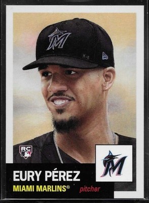 2023 Topps MLB  Living Set  # 684 EURY PEREZ Rookie Miami Marlins 1604 Printed c