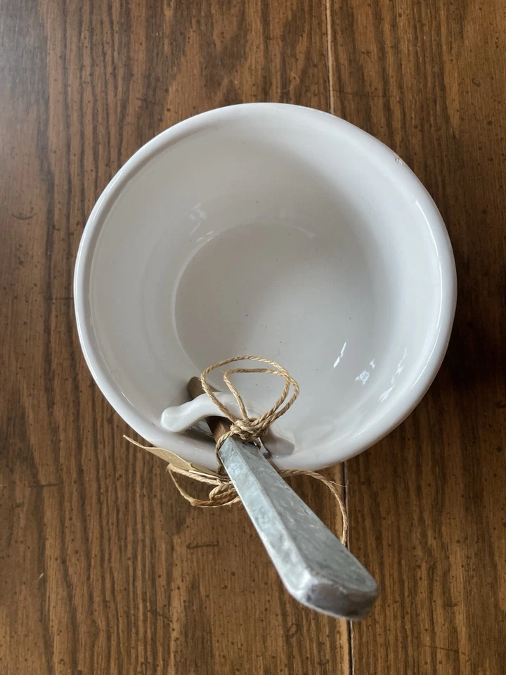 Faca de servir Mud Pie branca aperitivo tigela “Yum” nova com etiquetas - Imagem 3 de 4