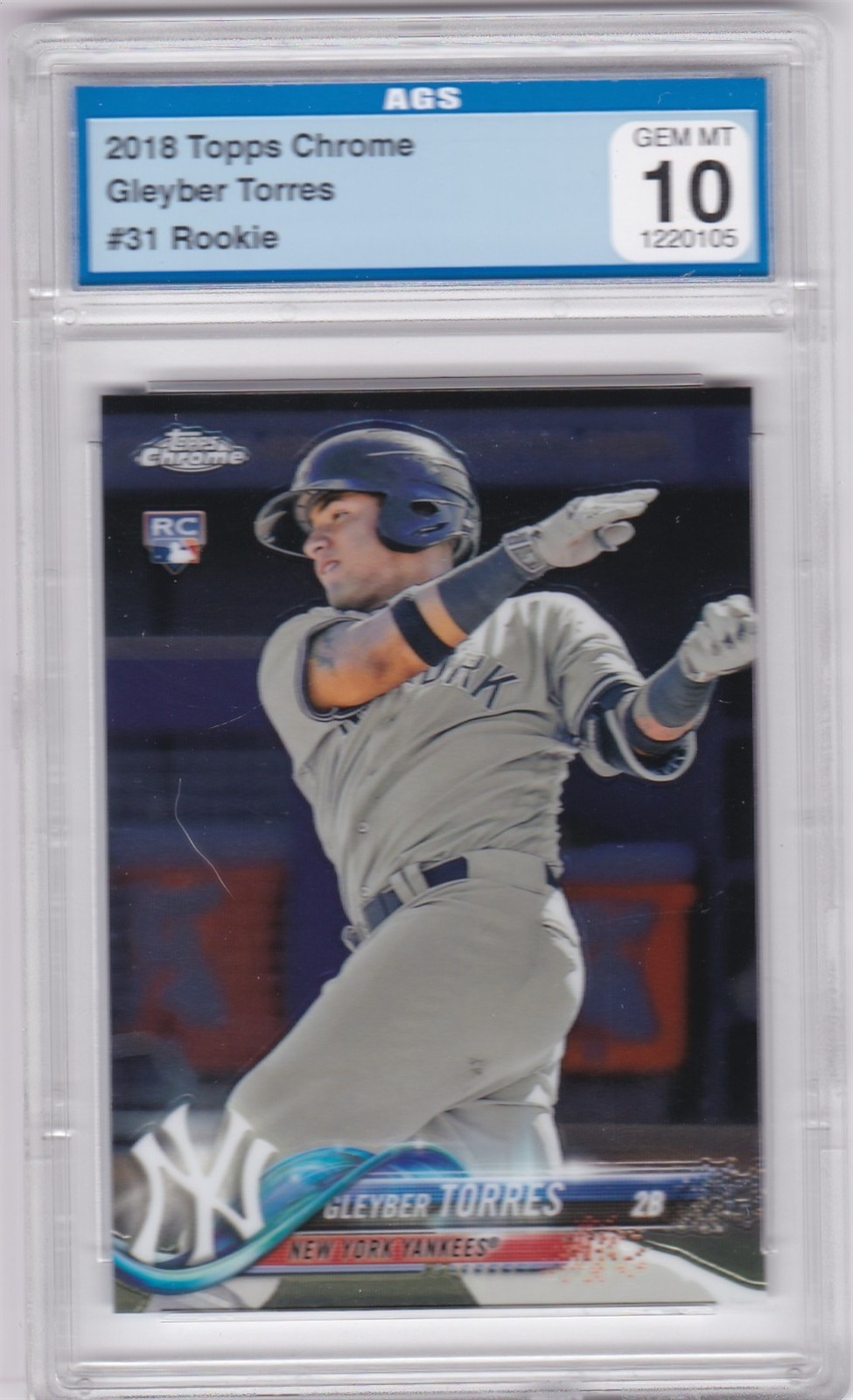 GLEYBER TORRES ROOKIE CARD 2018 Topps Chrome New York Yankees GEM MINT 10 $$ RC!