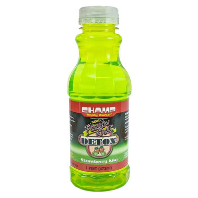 CHAMP FLUSH-OUT DETOX DRINK - Strawberry Kiwi  - 1 Pint (473ml)