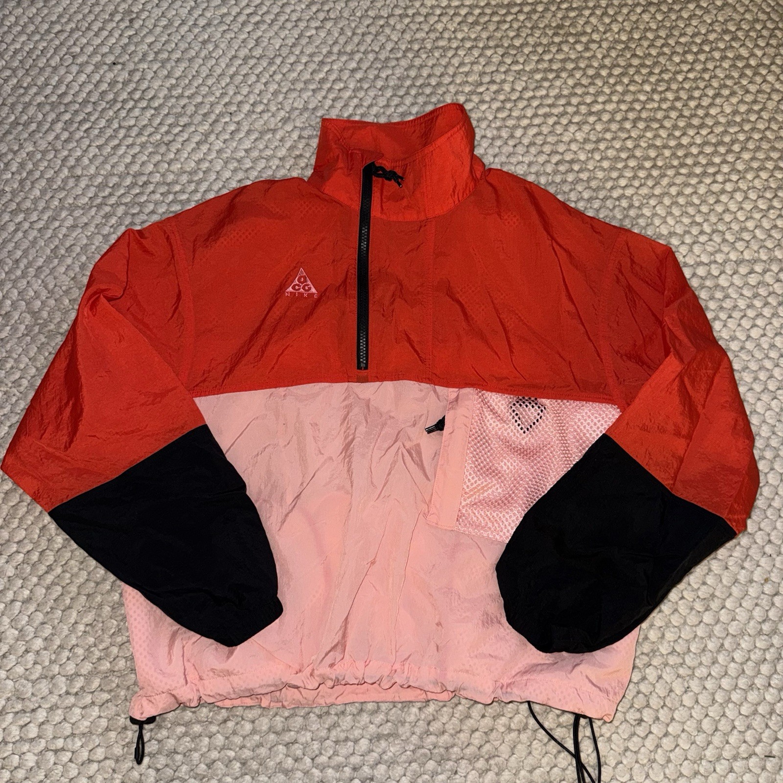 Nike ACG Jacket Womens Red  Medium M Nikelab Anorak Pullover Windbreaker