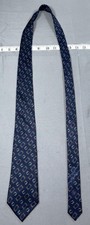 Christian Dior Tie Mens One Size Blue Silk Geometric Necktie Made In France
