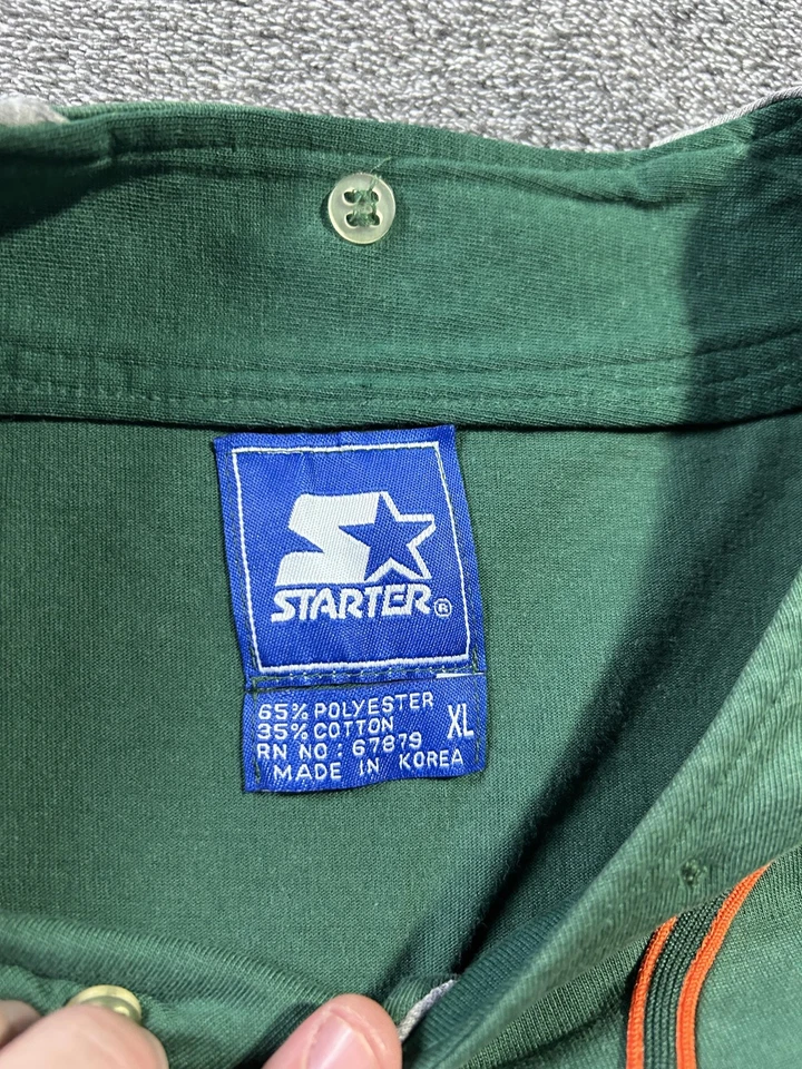 Camiseta deportiva vintage de los Miami Hurricanes para hombre XL verde gris béisbol universitario iniciador años 90 Foto 3 de 4