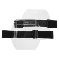 1 Pair Arm Badge Holder Card Id Armband With Black Adjustable Elastic Strap