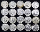 1964 Kennedy Half Dollars $10 Face 90% Silver Lot 20 Coins BU/AU