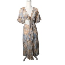 ASOS DESIGN Wrap around pleated midi dress in snake print Size 4 womens BOHOchic