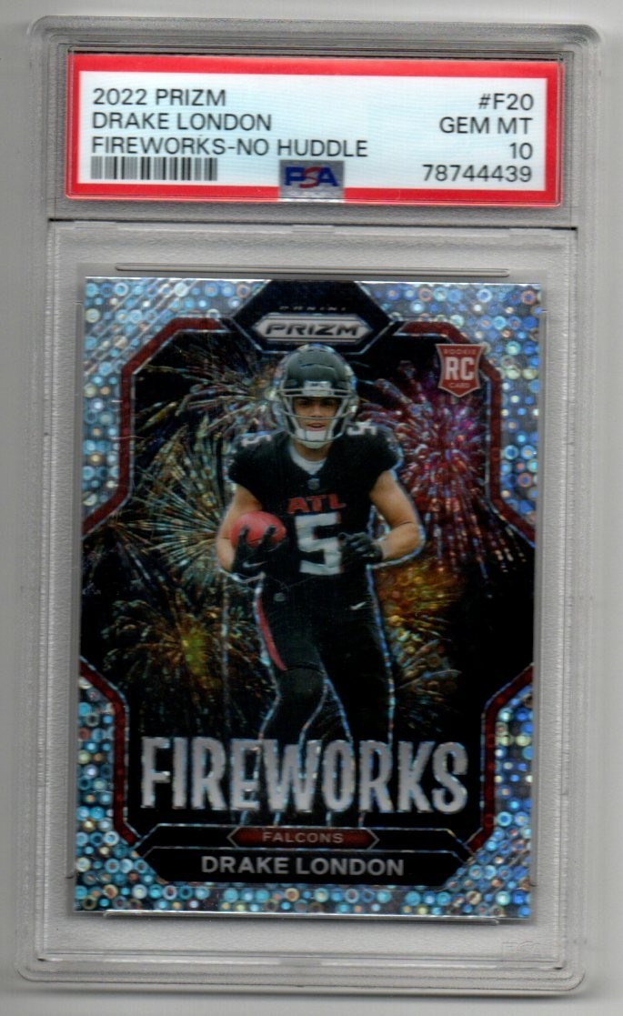 Drake London Panini Prizm Fireworks #F20 No Huddle