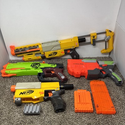 Nerf Gun Lot Tested Lot Of 4 With Attachments And Clips