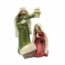 Nativity Figurine with Lantern Compact Manger Scene Holiday for Shelf