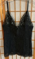 2004 Victoria's Secret Lace Camisole Y2K Coquette Romantic Black Top L