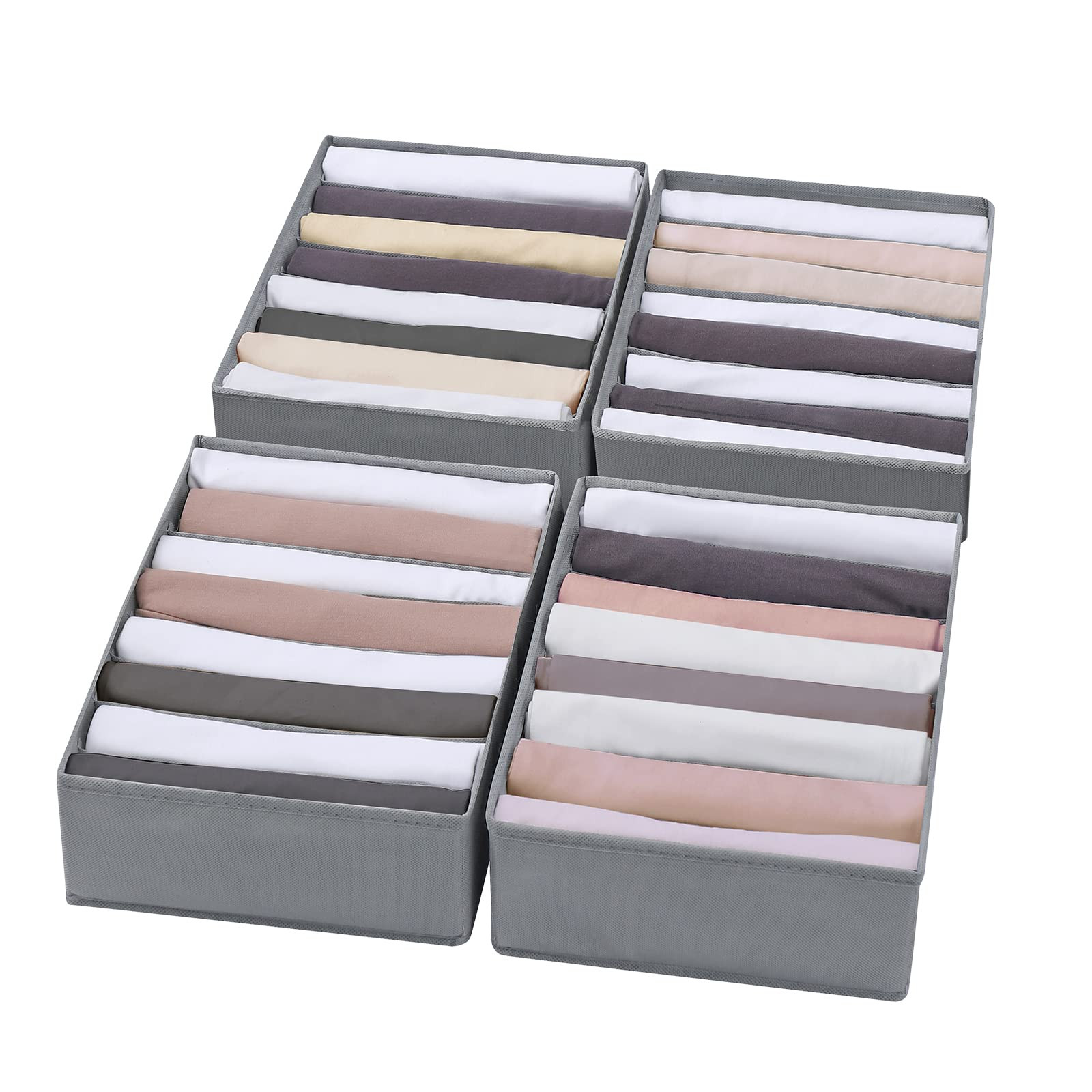 4 Packs T-shirt Drawer Organizers for Clothing,8 Grids Compartment Wardrobe S...