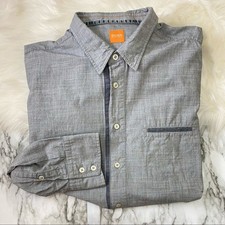 Hugo Boss Orange grey button shirt XL