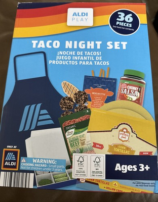 #ad #ad Aldi TACO NIGHT SET 36pc Grocery Dinner Food Kids Toy Pretend Play Set NEW $24.50