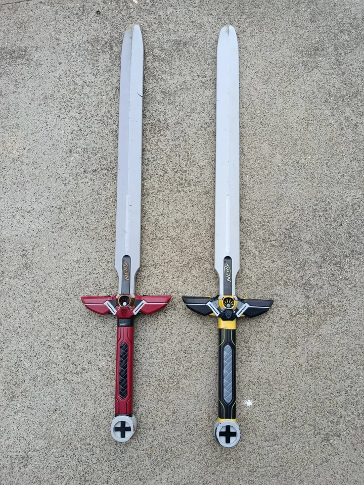 Set of 2 Nerf N-Force Foam Marauder 2-Hand Long Sword 40" *READ* FOR REPAIR - Image 2 of 4