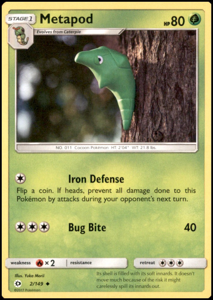 Metapod 2/149 Uncommon SM Base Set Pokemon Near Mint