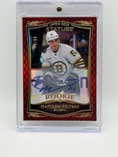 2023-24 Upper Deck Stature Matthew Poitras Rookie Auto Red 70/99Boston Bruins