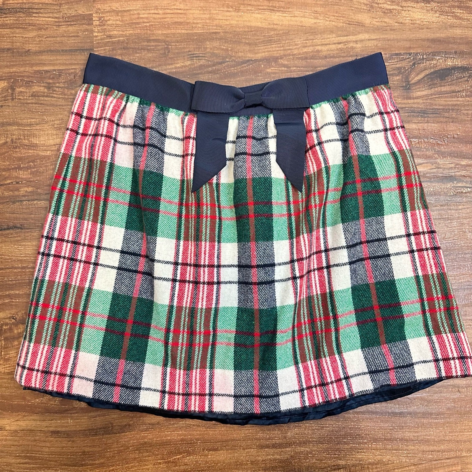Vineyard Vines Tartan Plaid Wool Skirt with Grosgrain Bow in Size 2 XS