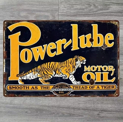 Power-Lube Motor Oil 8 x 12 Novelty Vintage Metal Sign Shrink-Wrapped
