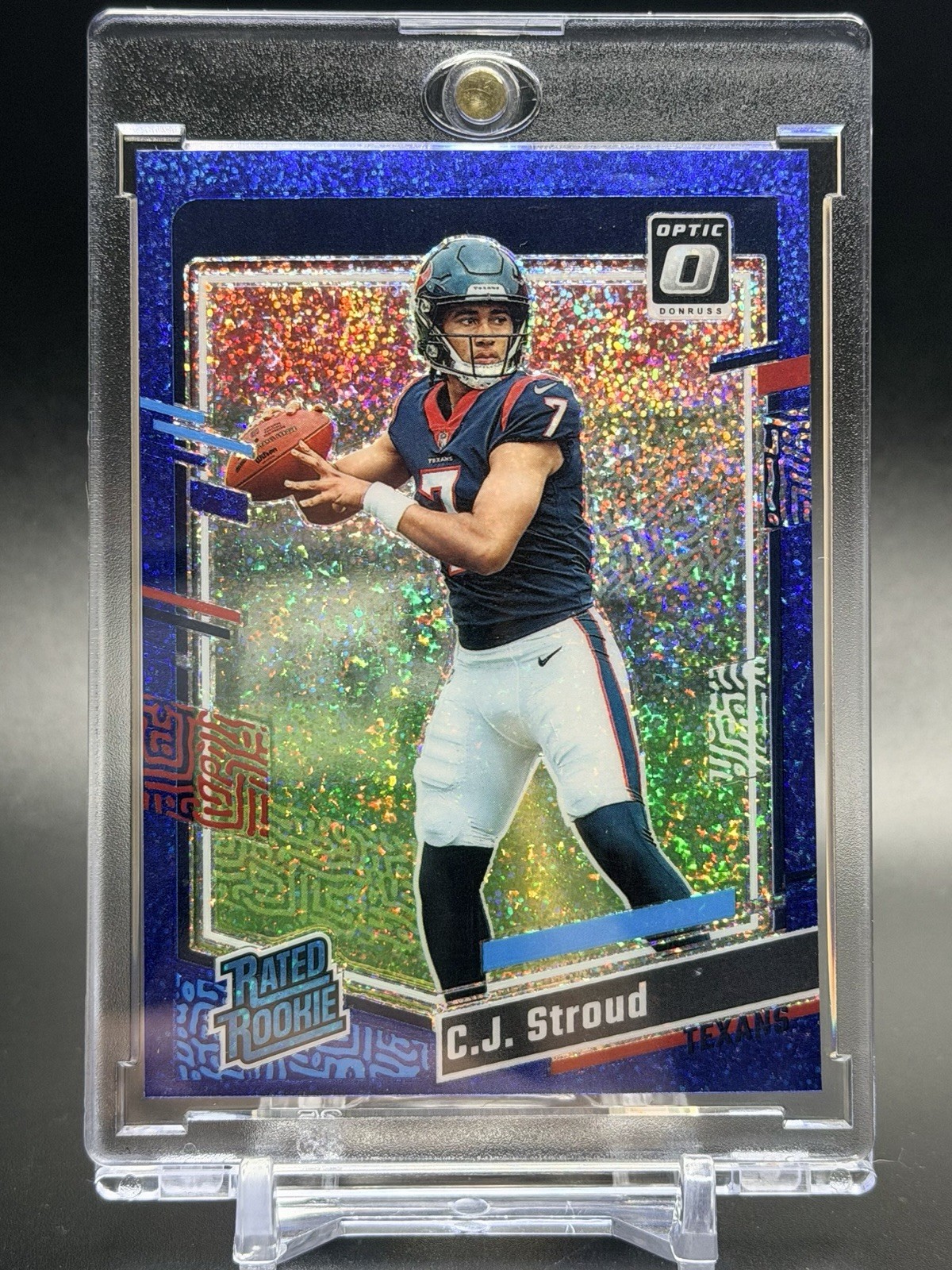 2023 Donruss Optic Blue Glitter Prizm #244 C.J. Stroud RC Rated Rookie