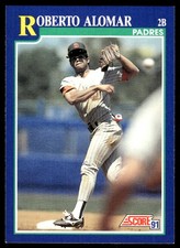 Roberto Alomar 1991 Score #25 Padres MLB READ FREE SHIPPING AutographDen